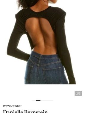 DANIELLE BERNSTEIN Black Crewneck Long Sleeve Top